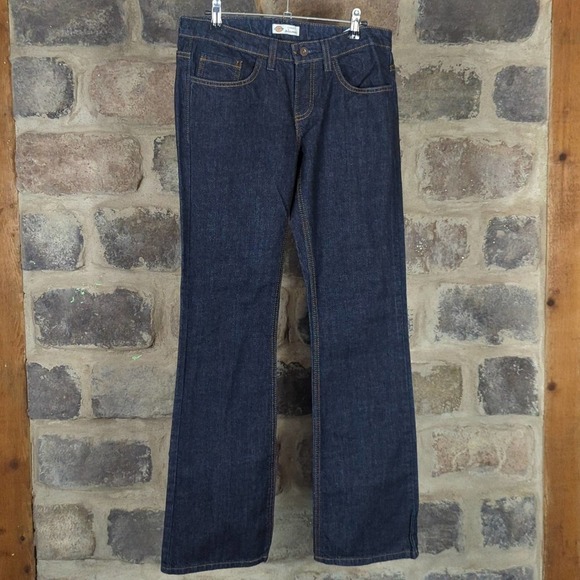 Dickies Crafted For Women Relaxed Fit Dark Wash Structured Jeans Size 2 Workwear - Picture 1 of 14